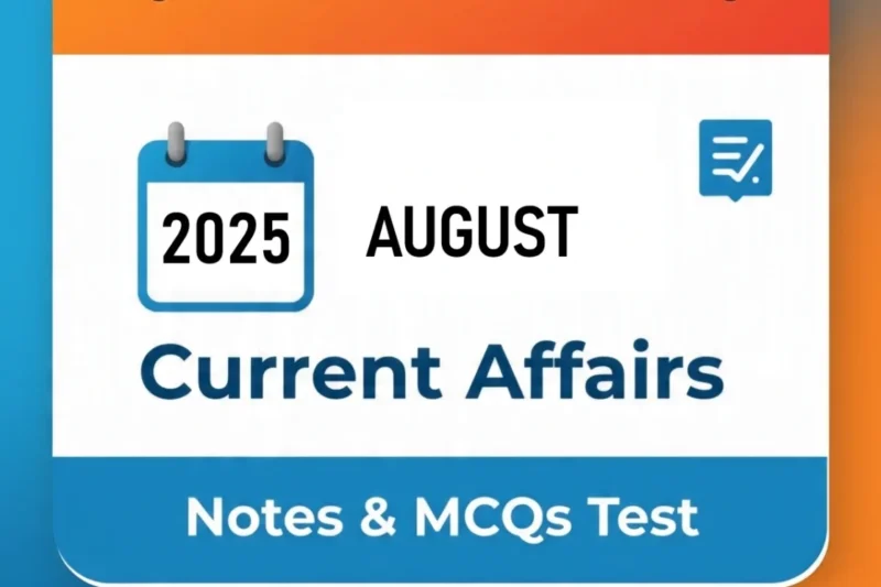 01 August 2025 Daily Current Affairs MCQs Test