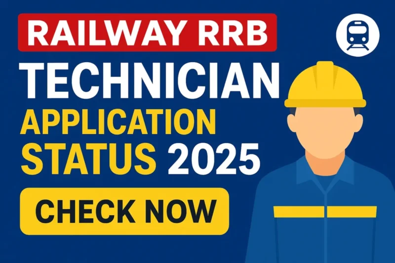 Railway RRB Technician Application Status 2025 – Check Status Online Now